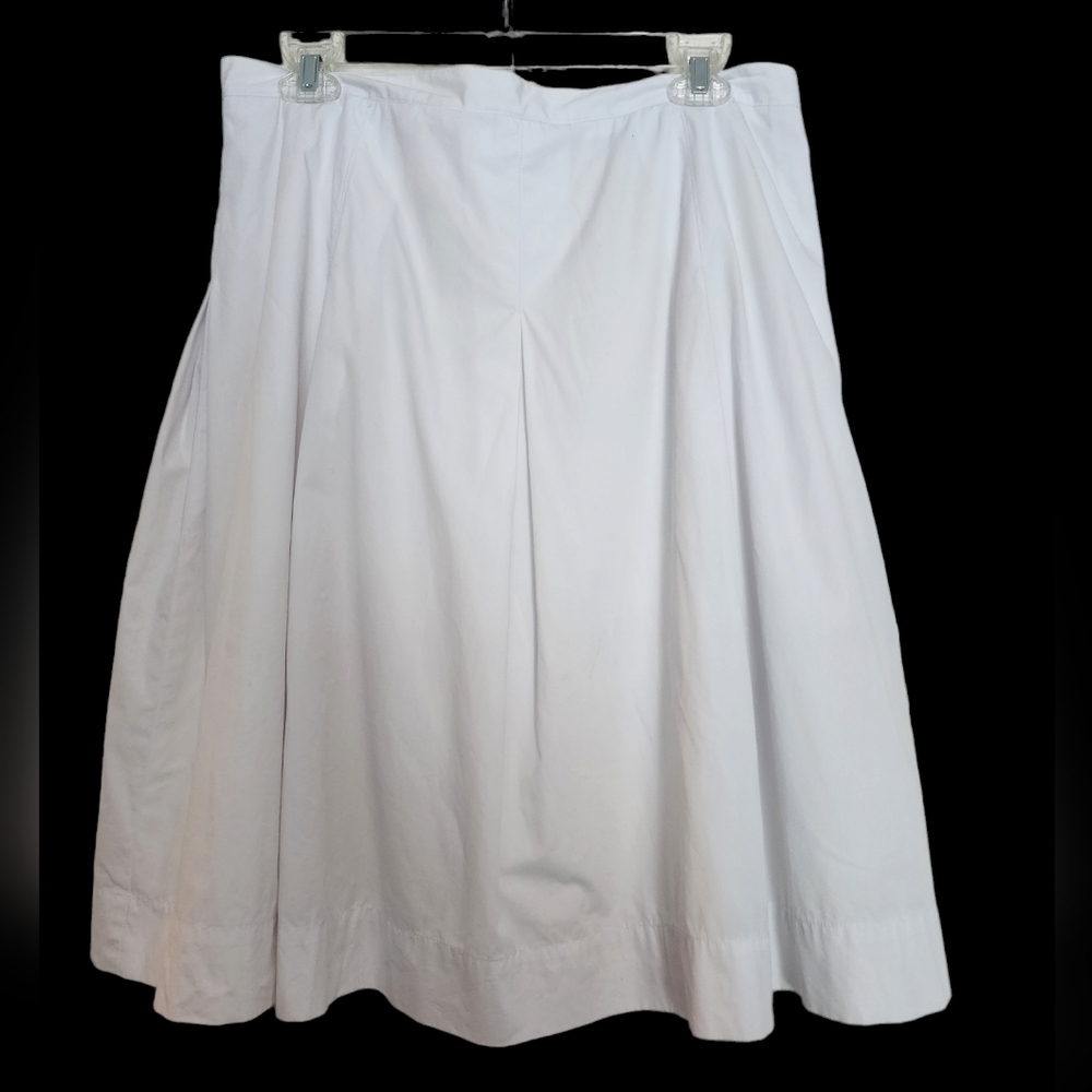 Isaac Mizrahi for Target White Cotton Pleated lined Skirt SZ 14